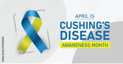 Cushing's disease awareness month campaign banner. Observed in april.