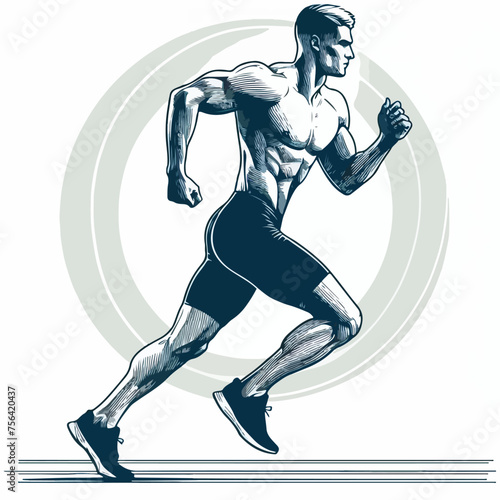 silhouette logo for running athlete  man 
