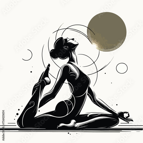 logo illustration for woman doing yoga