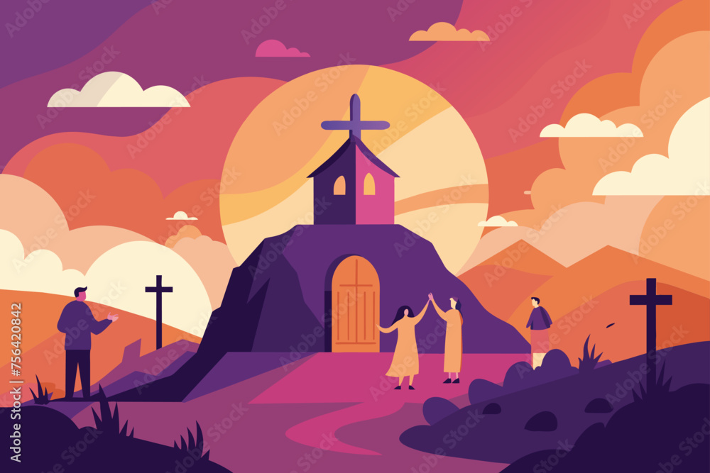Easter Sunday vector illustration 