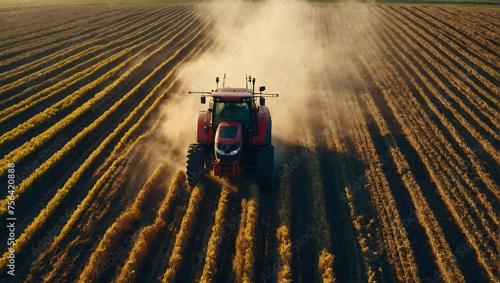 Nowoczesny Traktor Przy Pracy na Polu