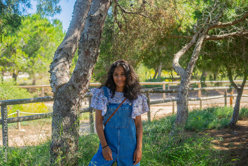 Young indian woman happy in countryside Young indian woman happy in countryside