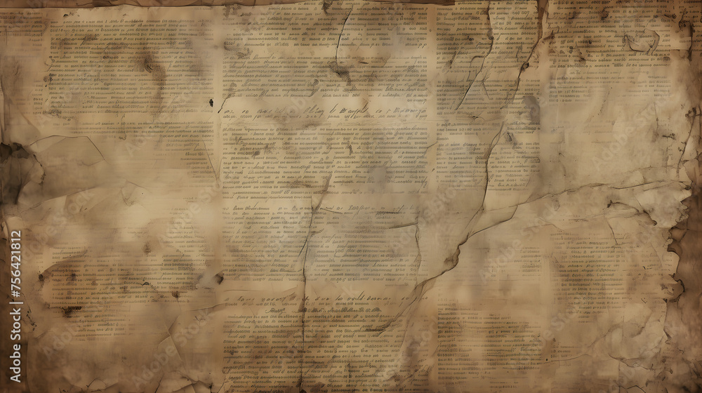 Naklejka premium Desktop background of A well-preserved vintage newspaper