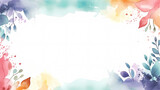 Abstract watercolor background with watercolor splashes around the edges and space for text