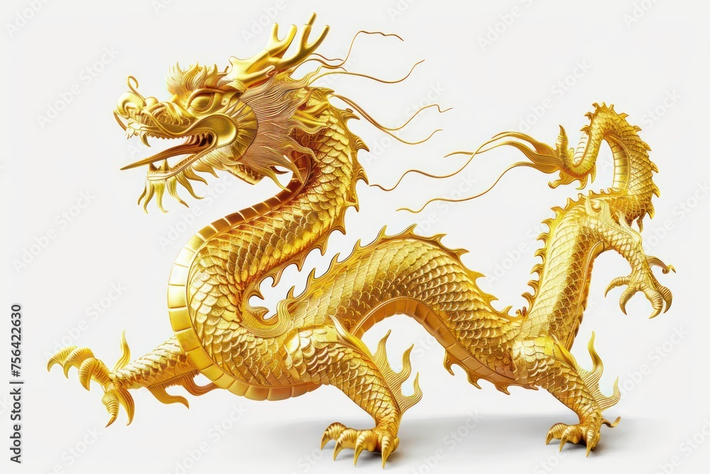 Naklejka premium chinese golden dragon symbol