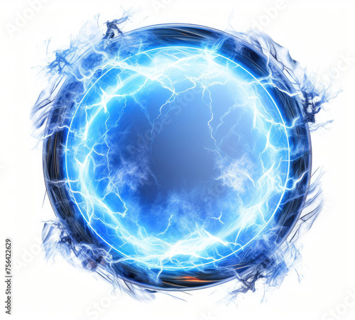 Blue Circle With Lightning