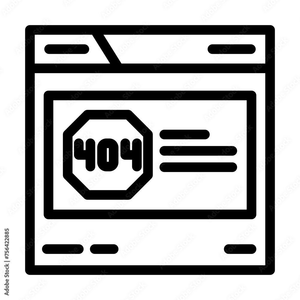 404 error seo line icon vector. 404 error seo sign. isolated contour symbol black illustration 404 error seo line icon vector. 404 error seo sign. isolated contour symbol black illustration