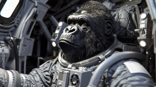 A gorilla astronaut exhibit...