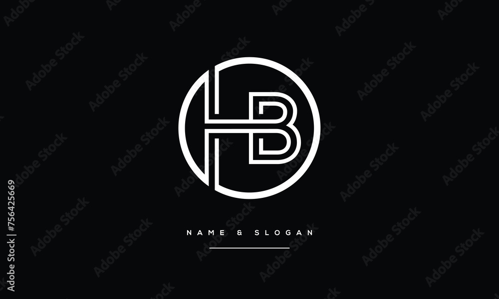 HB, BH, H, B, Abstract Letters Logo monogram HB, BH, H, B, Abstract Letters Logo monogram