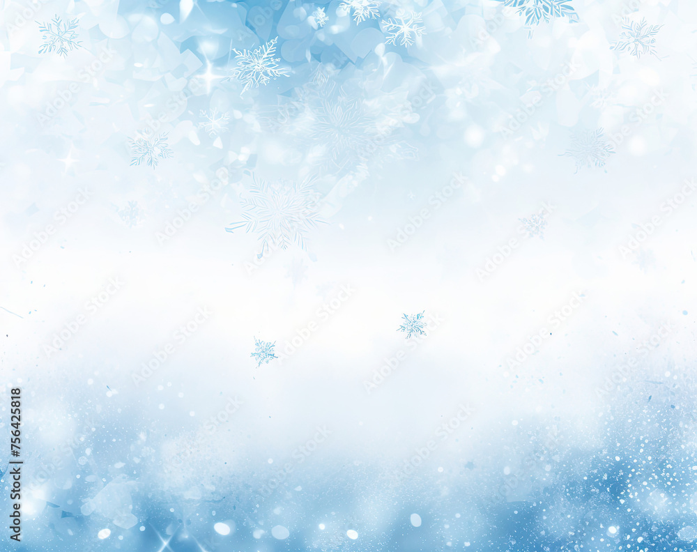 Blue and White Background With Snowflakes