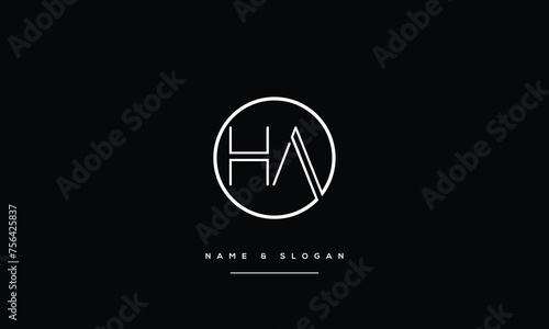 HA, AH, H, A, Abstract Letters Logo monogram