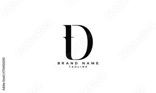 TD, DT, Abstract initial monogram letter alphabet logo design