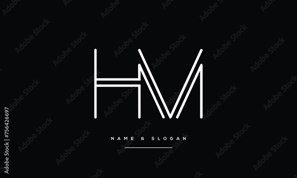 HM, MH, H, M, Abstract Letters Logo monogram