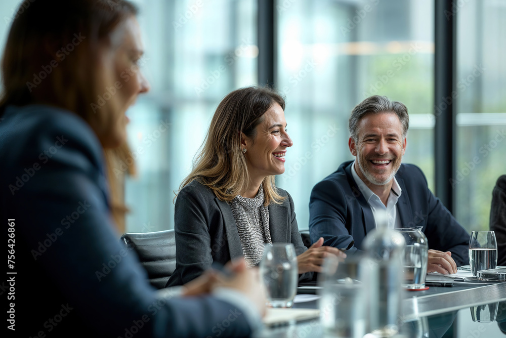 Group of People Sitting Around Table Talking. Generative AI Group of People Sitting Around Table Talking. Generative AI