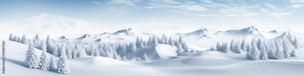 Snow-Covered Mountain With Trees in Foreground