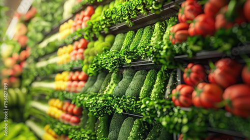Greenery Galore: Feeling the Textures of Fresh Produce in the Grocery Aisle