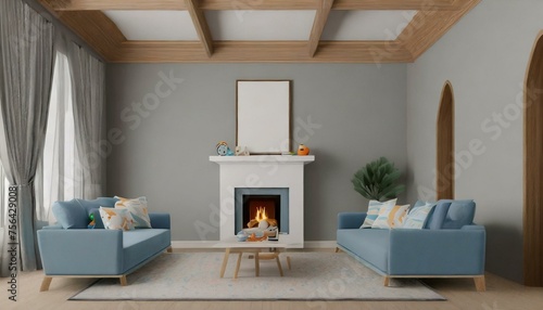 living room with fireplace