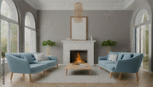 living room with fireplace