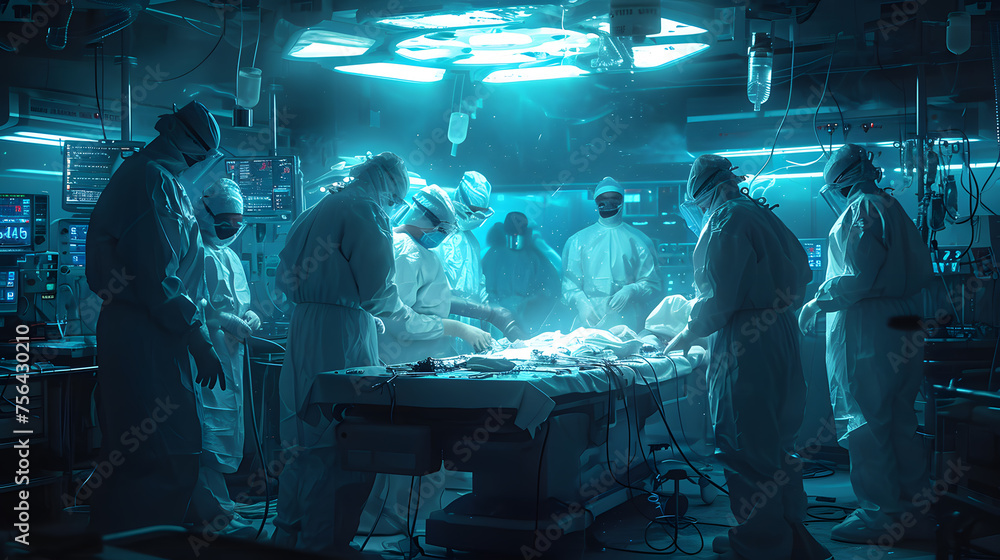 Surgeons working in the operating room Surgeons working in the operating room