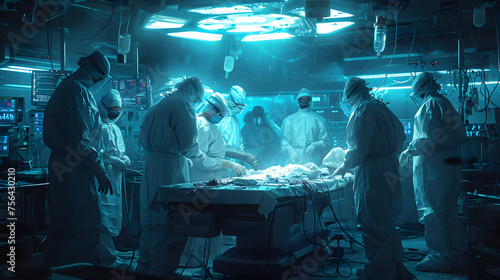 Surgeons working in the operating room