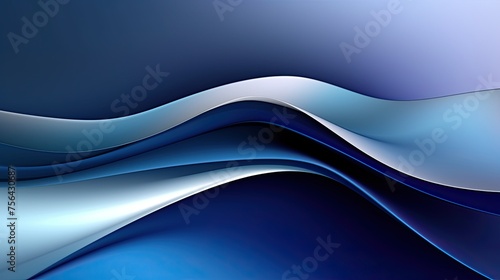 Blue and White Background With Wavy Lines