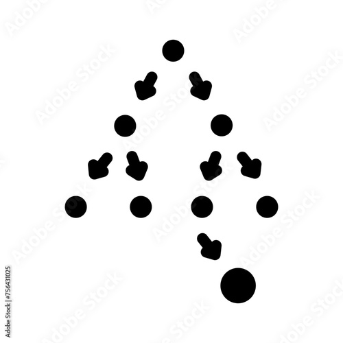 breadth first search bfs glyph icon vector. breadth first search bfs sign. isolated symbol illustration