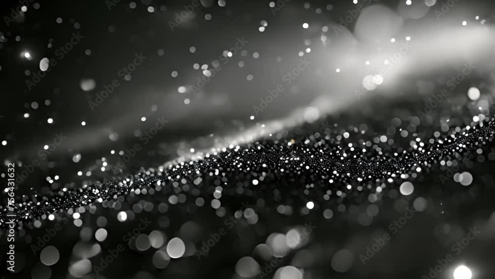 White bokeh particles on black background. Beautiful shine Floating ...
