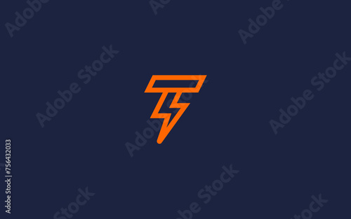 letter t with electricity logo icon design vector design template inspiration