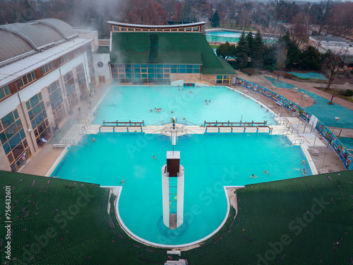 Thermal SPA bath in South Hungary, Harkany city near by Pecs City and Croatia border. This place is on the famous Villany vine region. photo