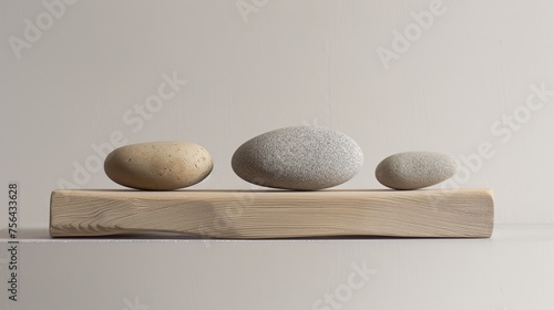 zen stones on wooden background
