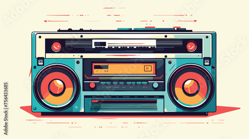 A retro cassette tape player emitting nostalgic tun