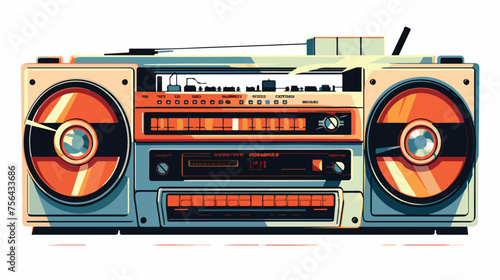 A retro cassette tape player emitting nostalgic tun