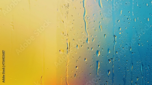 Raindrops on window colorful backdrop © Aline