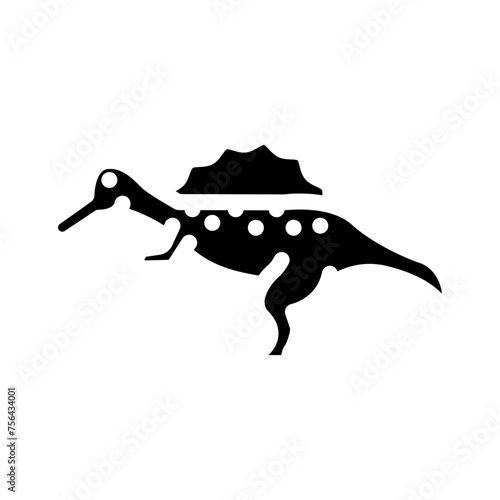 spinosaurus dinosaur animal glyph icon vector. spinosaurus dinosaur animal sign. isolated symbol illustration