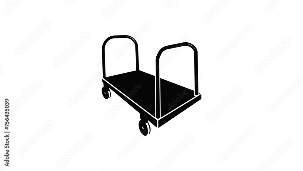 Industrial Cart, black isolated silhouette Industrial Cart, black isolated silhouette