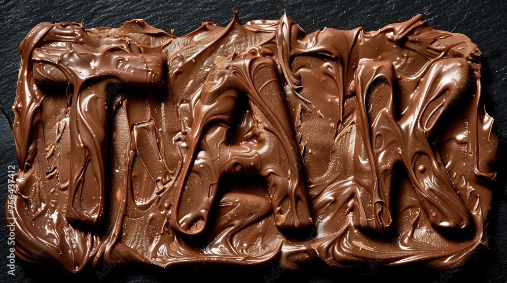 Czekolada mówi TAK. Słowo określające słodki styl życia z czekoladą. Przesłanie Tak czekoladzie! Napis Delicious Snacks. Zawsze mów "tak" czekoladzie. Ciesz się życiem. Napis brzmi tak - obrazy, fototapety, plakaty 