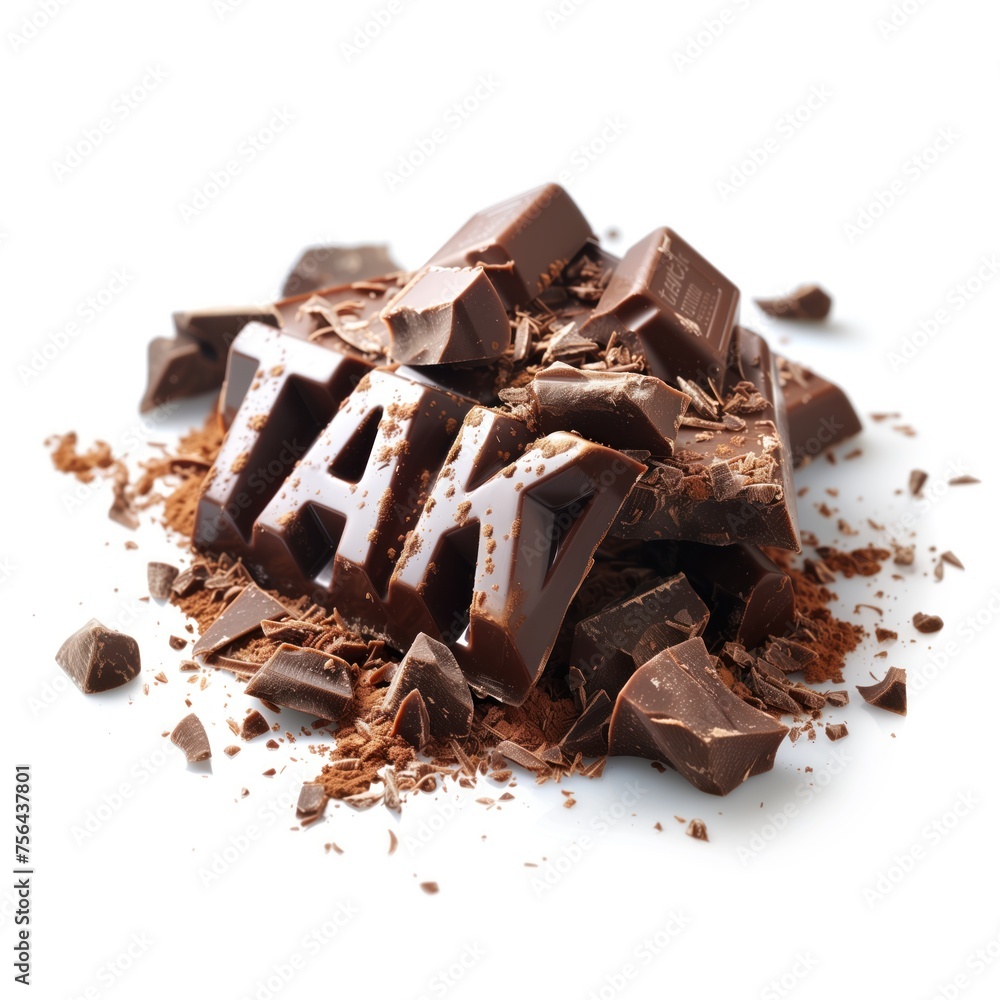Tak dla czekolady! Czekolada i słowo TAK. Napis brzmi TAK. Znak wykonany z czekolady i napis TAK - oczekuje, że go odwzajemnisz. Powiedz "tak" czekoladzie i śmietance. Sklep z czekoladą - obrazy, fototapety, plakaty 