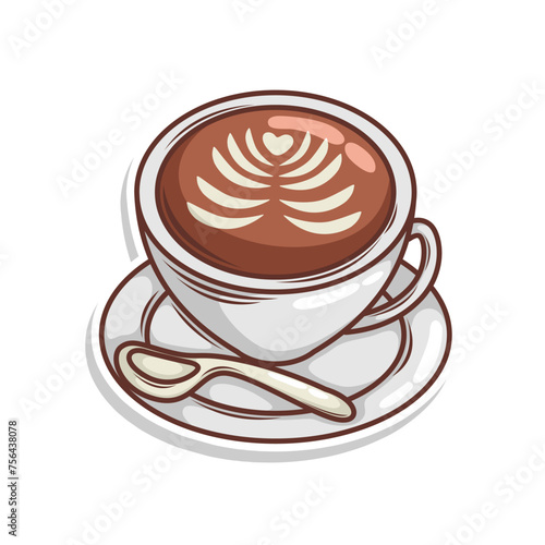 Coffee drink in cup illustration