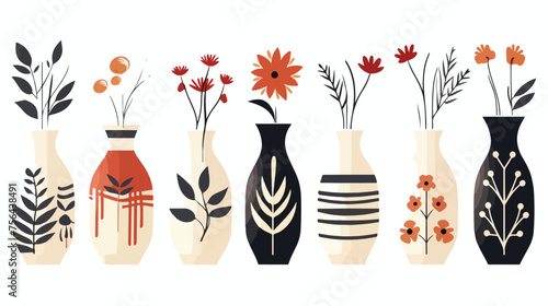 A set of handmade ceramic vases in varying sizes pr