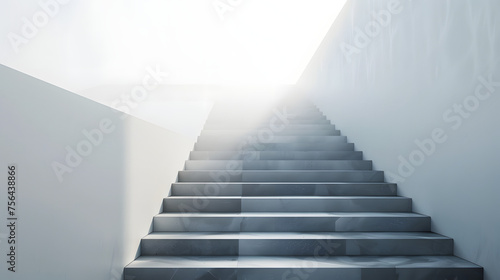 Serene Staircase Bathed in Sunlight