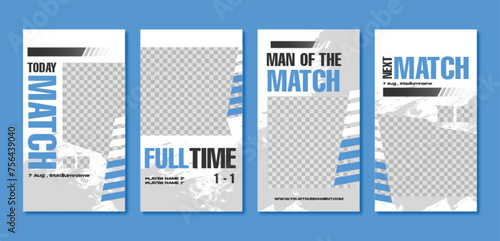 Sport social media post template , Football Match day , Full time , Next match