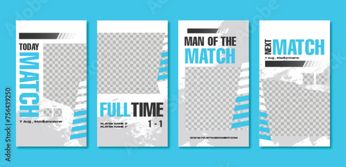 Sport social media post template , Football Match day , Full time , Next match © Alive