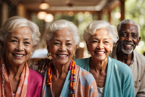 Lebensfrohe Seniorinnen und Senior im Wellness-Resort voller Lebensfreude