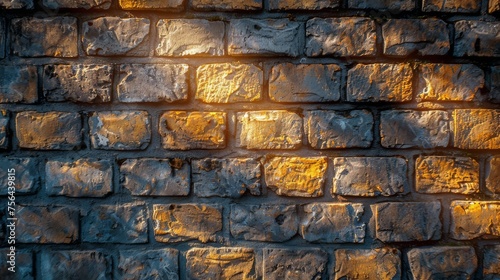 Intense Light Shining on Close Up of Brick Wall