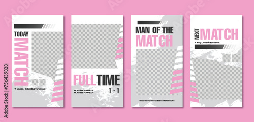 Sport social media post template , Football Match day , Full time , Next match