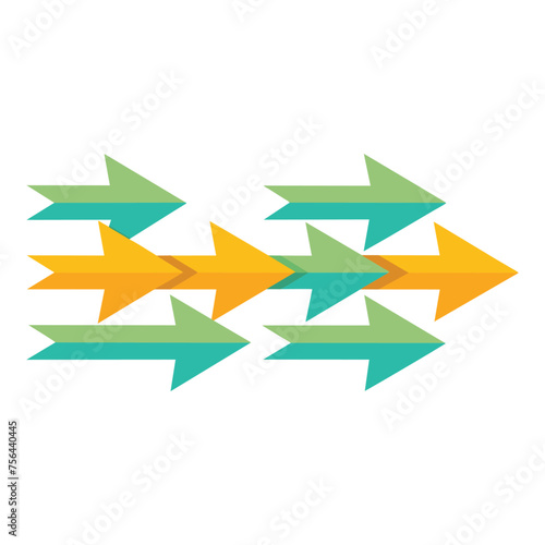 Arrows repeat isolated flat vector illustration.