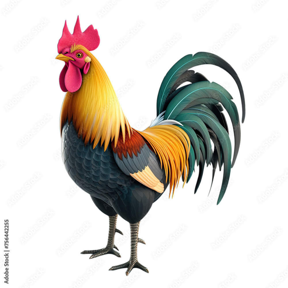 Fototapeta premium rooster isolated on white background