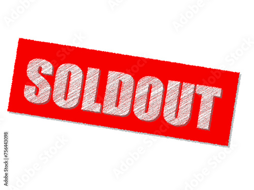 Quadro su tela Hand-drawn style SOLDOUT icon illustration