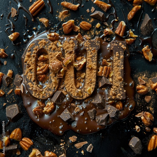Oui au chocolat ! Le chocolat et le mot OUI. L'inscription est OUI. Un signe fait de chocolat et du texte OUI - attend que vous lui rendiez la pareille. Dites oui au chocolat et à la crème. 