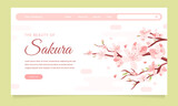 Sakura blossom landing page in flat design
